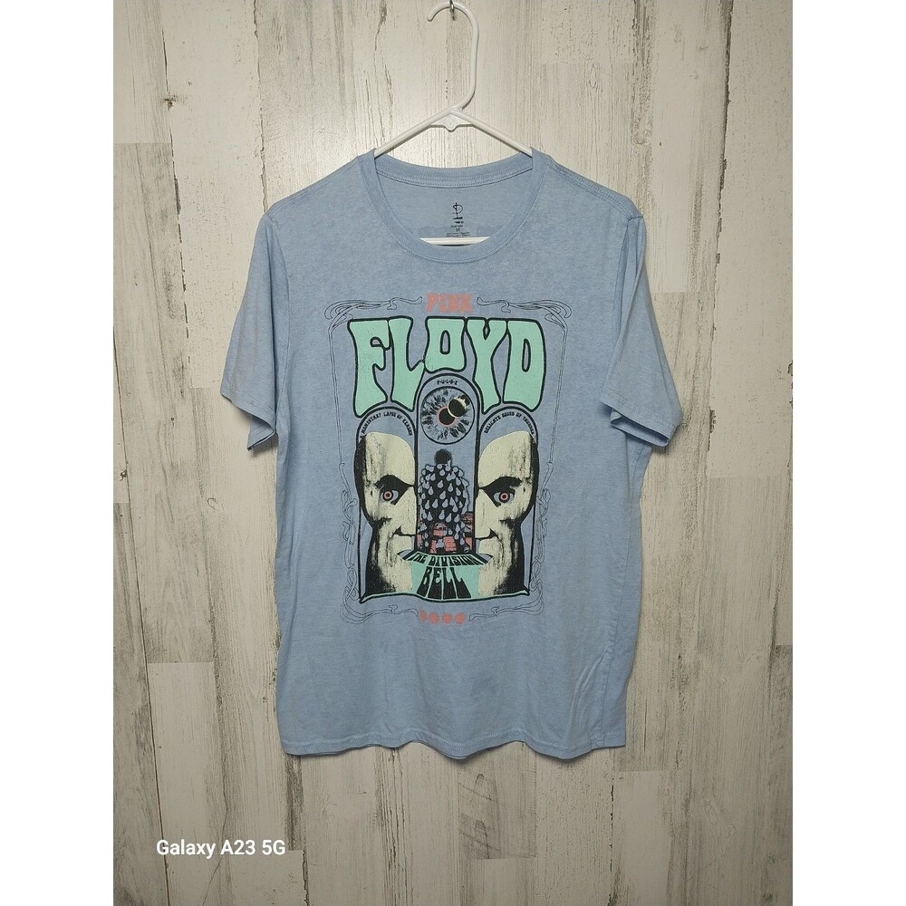 PINK FLOYD MENS "CONCERT YEARS " LOGO T SHIRT Medium BLUE TEE